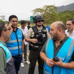 Prefecta Marcela Aguiñaga anuncia la instalación provisional de dos puentes Bailey, para restablecer el paso vehicular, tras explosión que afectó estructura en la vía Churute – Naranjal